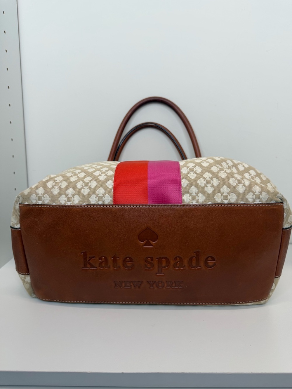 Kate Spade Stucco Stevie Canvas Shoulder Bag Logo preppy designer - Picture 6 of 14
